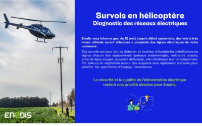 Survols en hélicoptère pour le diagnostic des réseaux électriques : Enedis informe les habitants