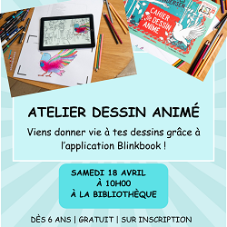 Atelier dessin animé : Contes d’Andersen Samedi 18 avril à 10h à la bibliothèque