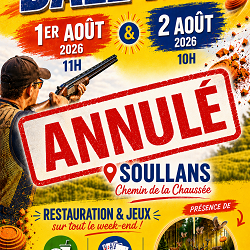 ANNULATION BALL TRAP 1er et 2 Août 2026