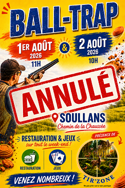 ANNULATION BALL TRAP 1er et 2 Août 2026