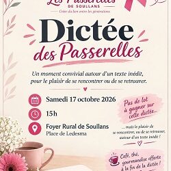 Dictée des Passerelles samedi 17 octobre 2026