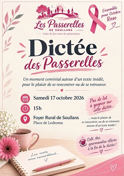 Dictée des Passerelles samedi 17 octobre 2026